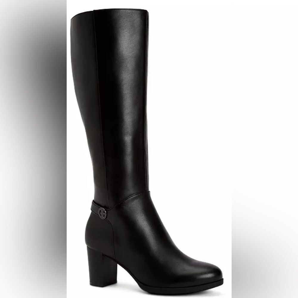 Giani Bernini Adonnys Memory Foam Knee High Wide Calf Dress Boots- Black- Sz 9.5